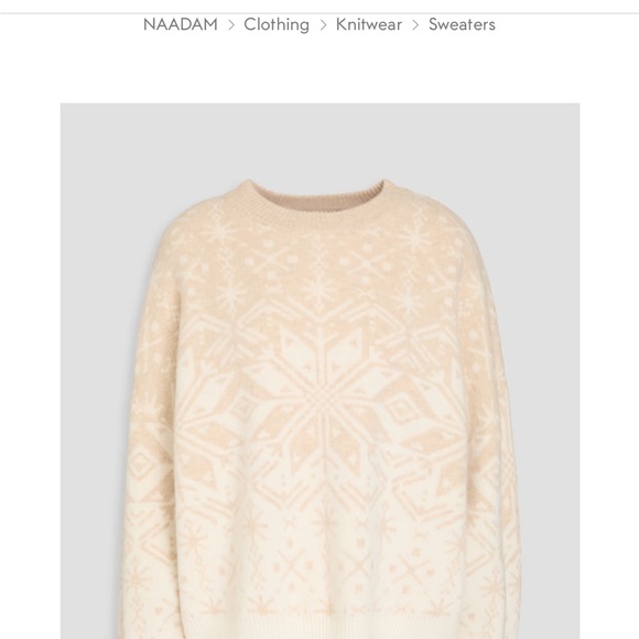 NWT Naadam cashmere fair isle holiday snowflake sweater - Picture 2 of 6